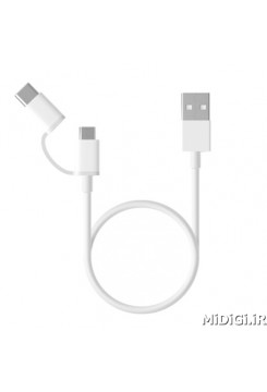 کابل کمبو دوسر تایپ سی و میکرو یو اس بی 1متری رنگ سفید می شیاومی شیائومی | Xiaomi Mi USB Type-C Micro USB Combo Cable 100cm White